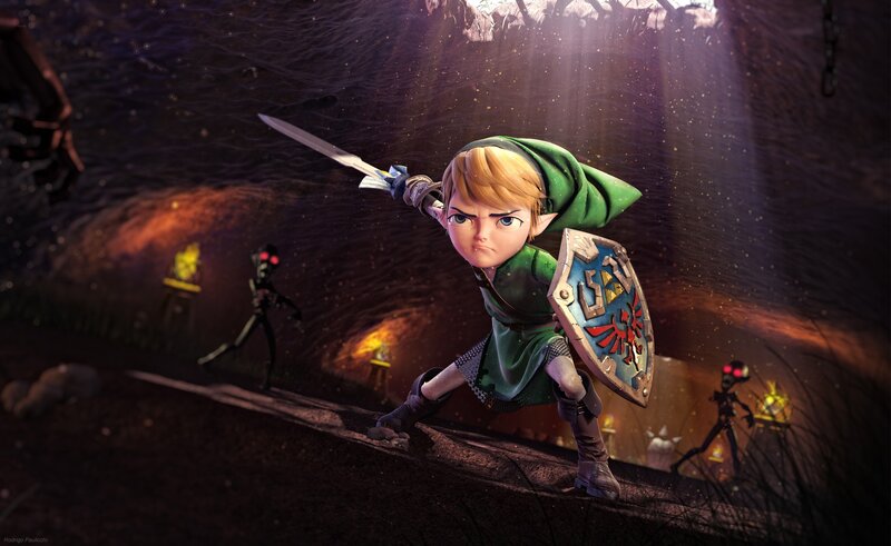 Link in a Cave — Green