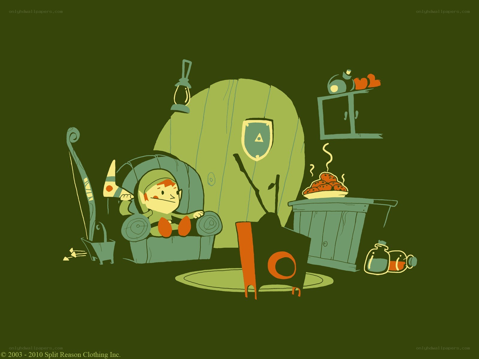 Link in a cozy room