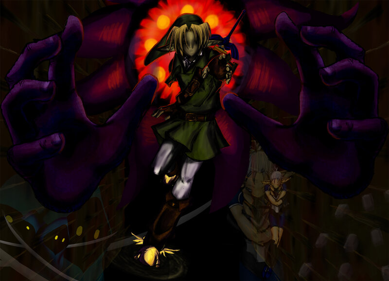 Link in a dark fantasy scene
