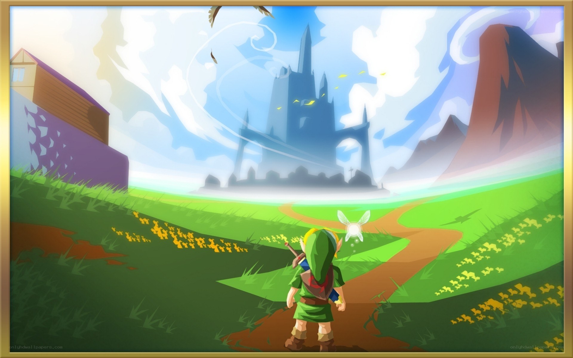 Link in a green field