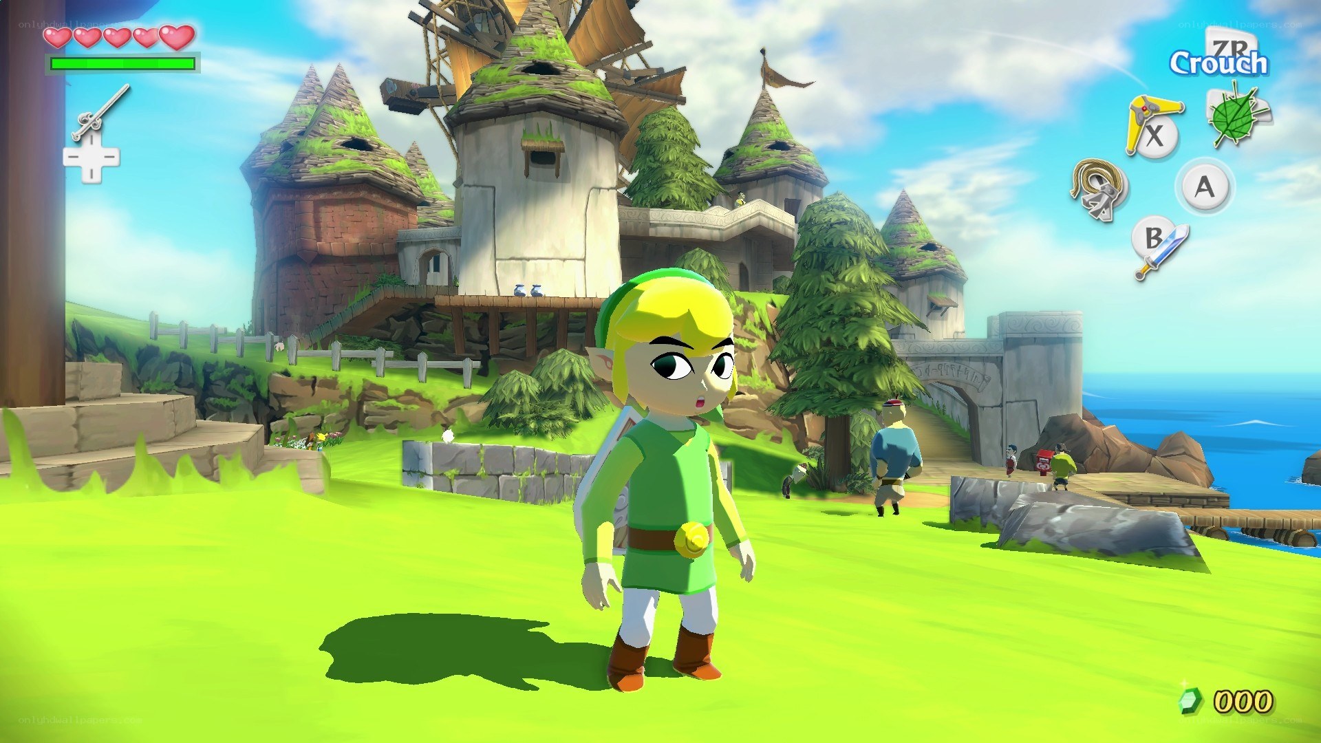Link in a green field