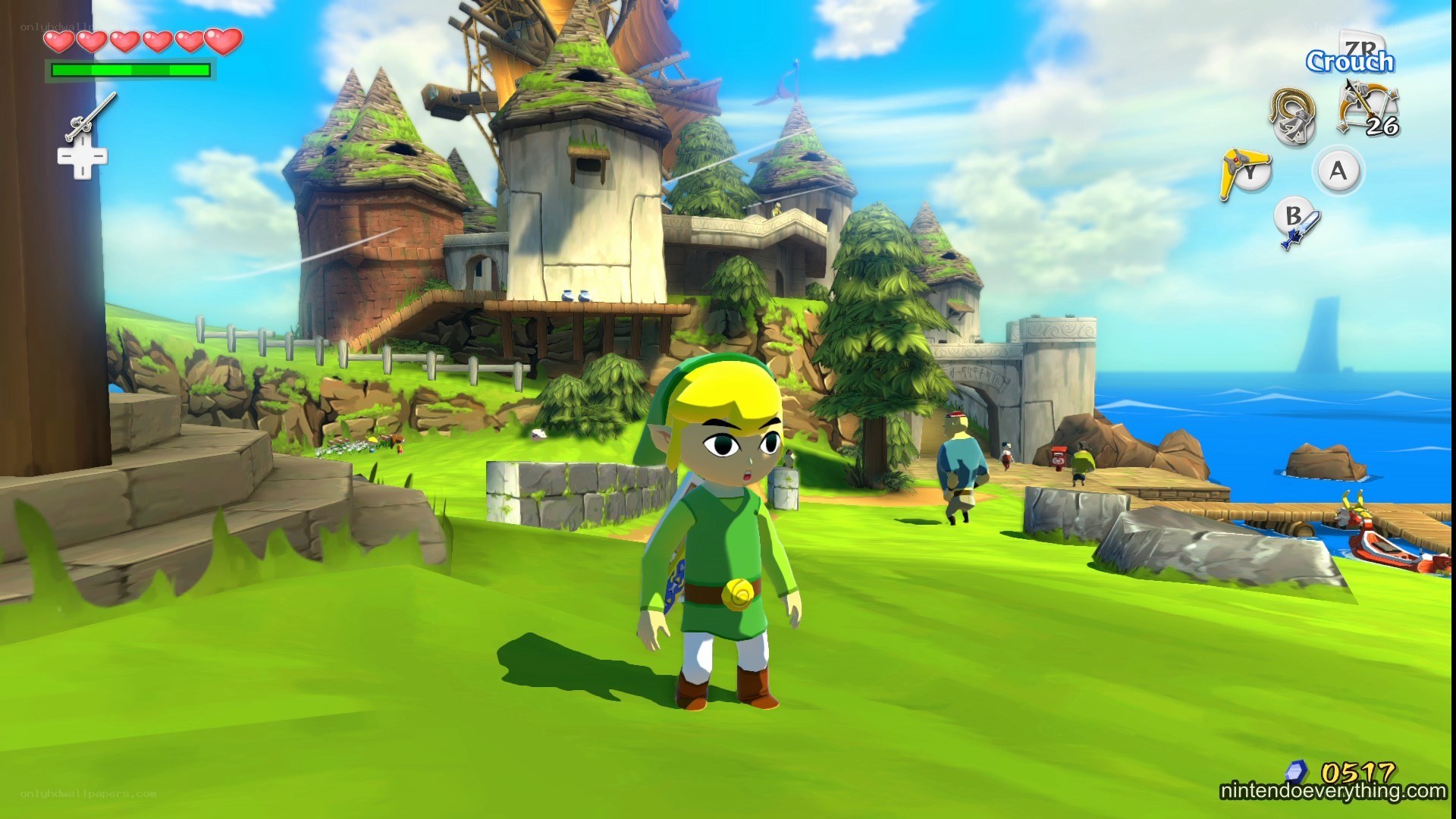Link in a green field