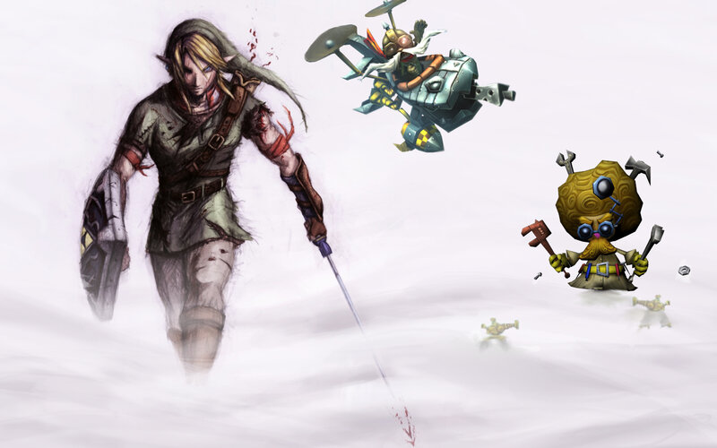 Link in a snowy battle