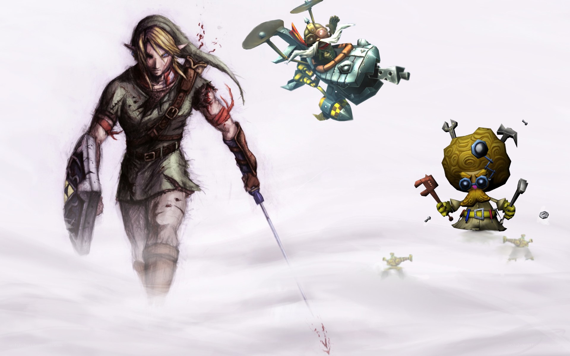 Link in a snowy battle