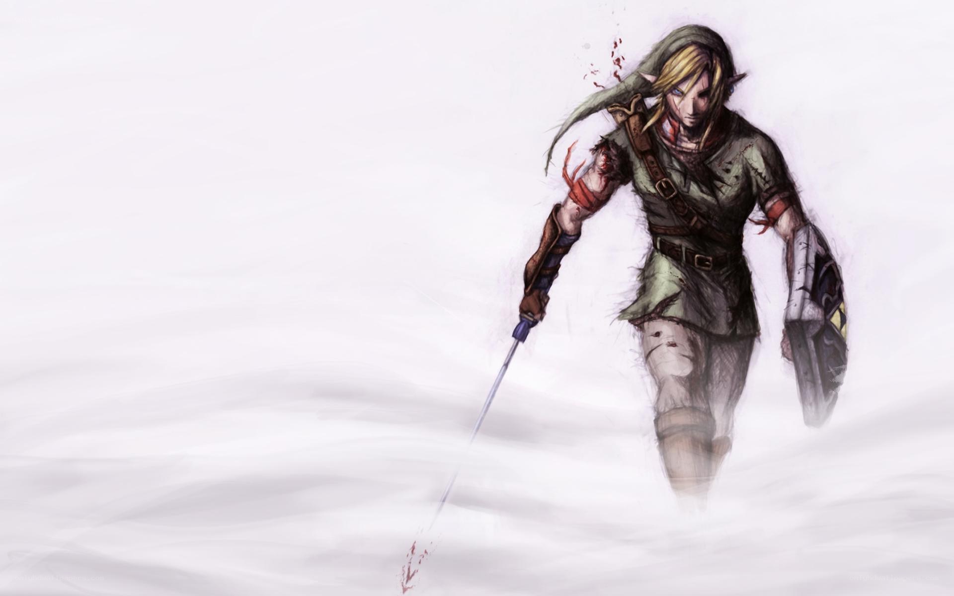 Link in a snowy landscape