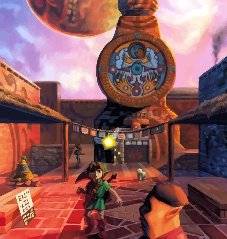 Link in a village square