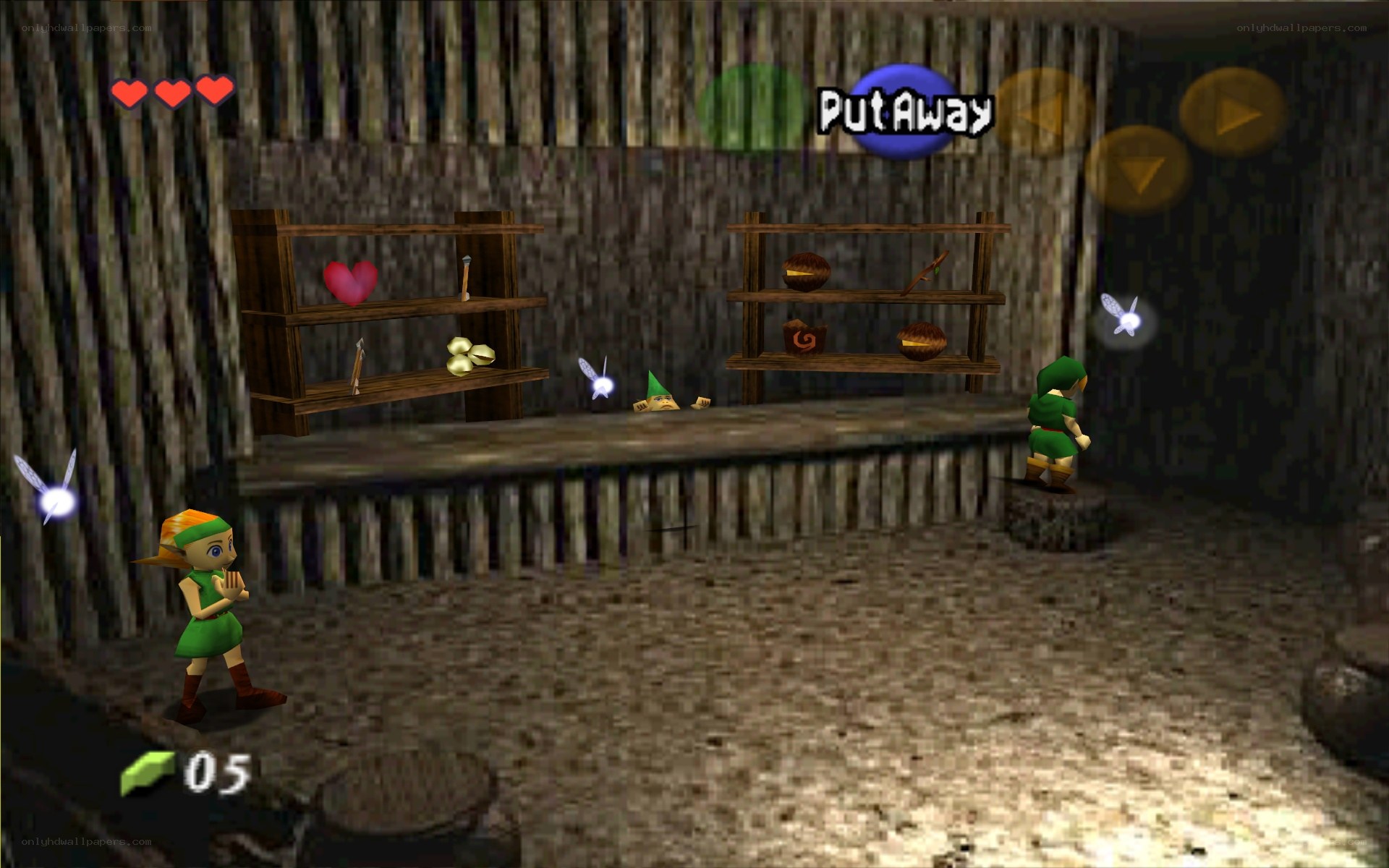 Link in a wooden room