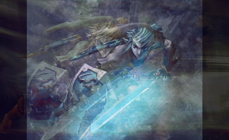 Link in action with sword