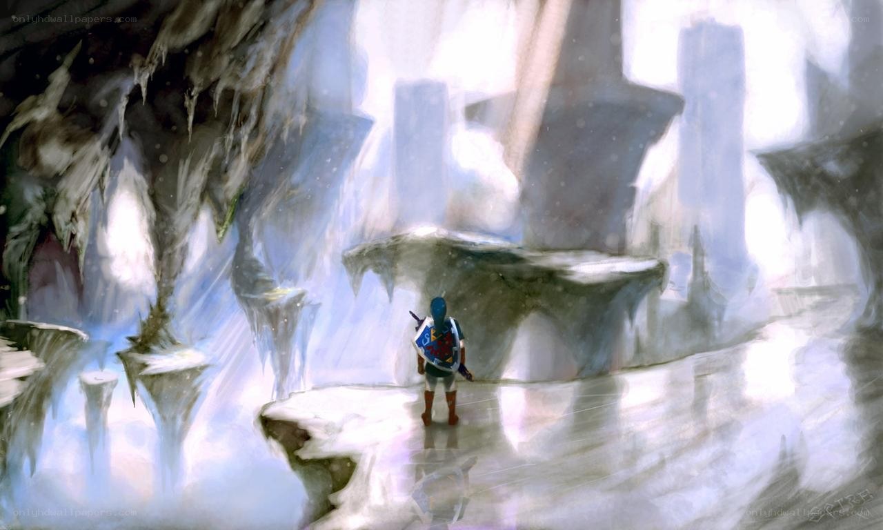 Link in an icy cavern