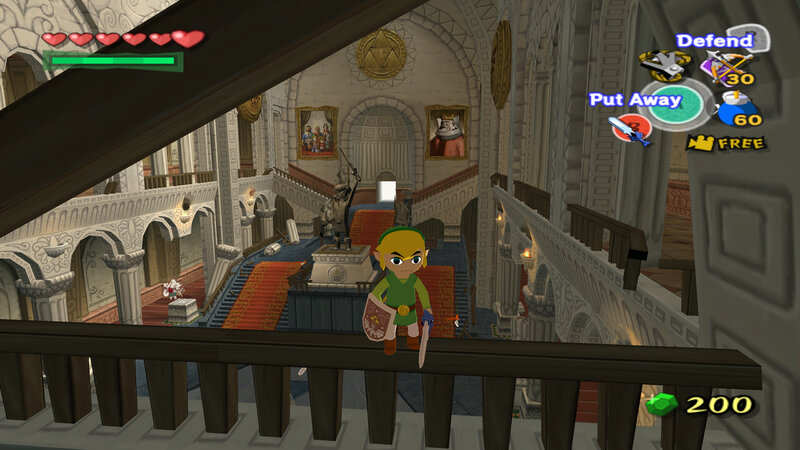 Link in Castle Hallway