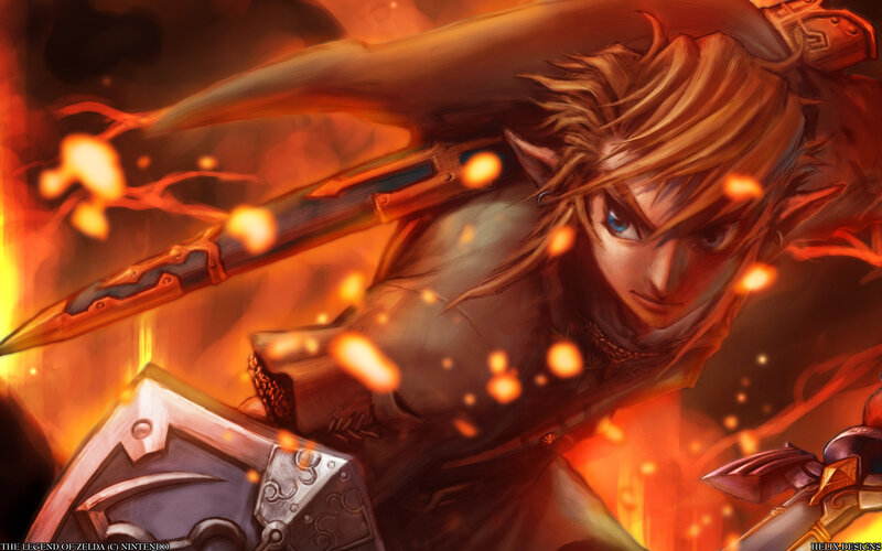 Link in fiery battle