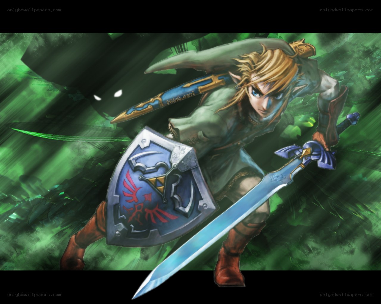 Link in green forest