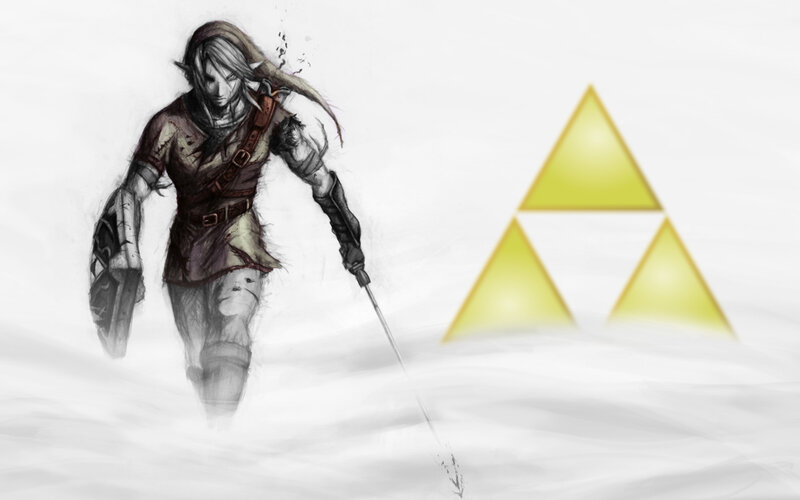 Link in snowy landscape