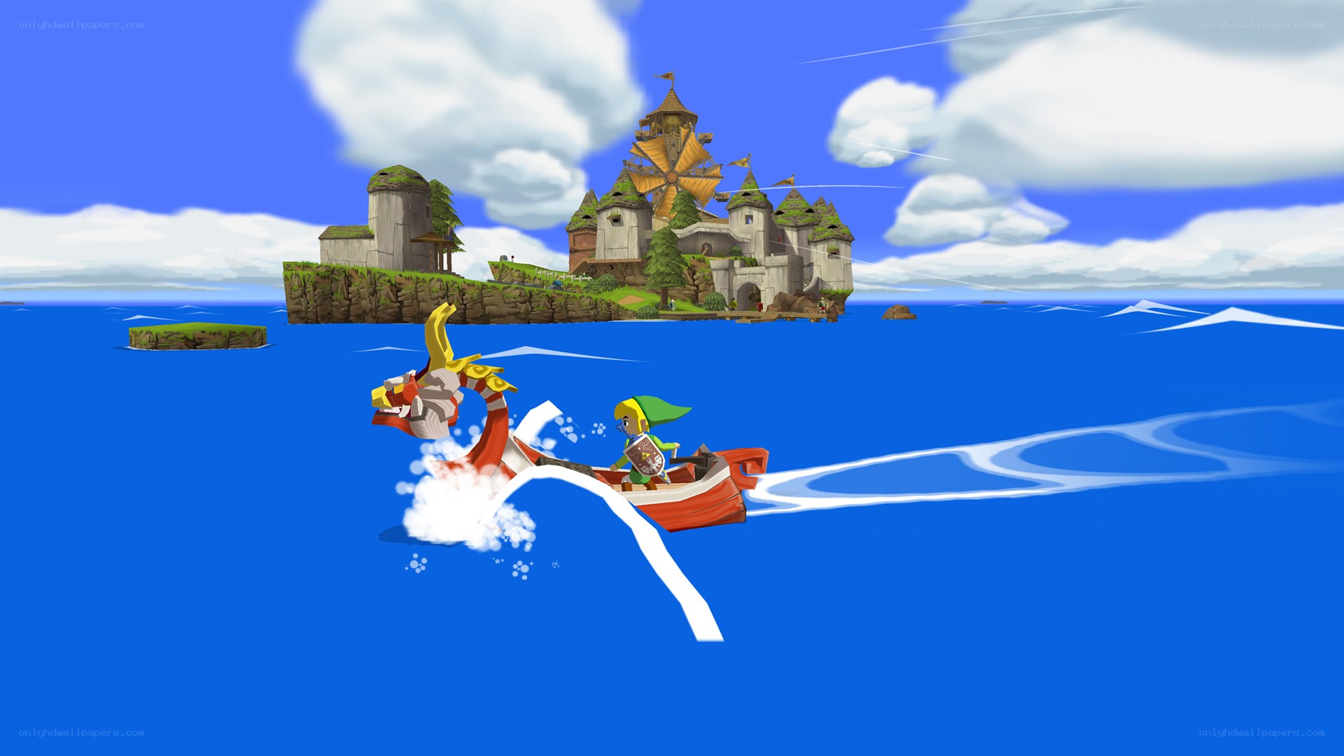 Link on a dragon boat