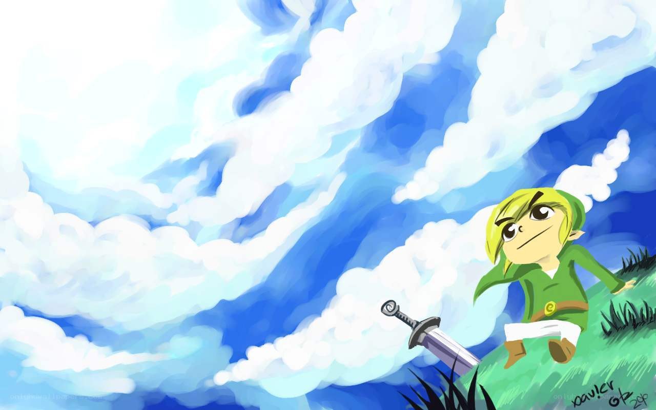 Link on a grassy hill