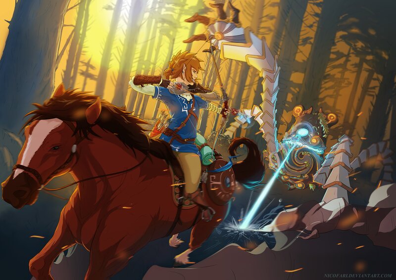 Link on Horseback — Brown