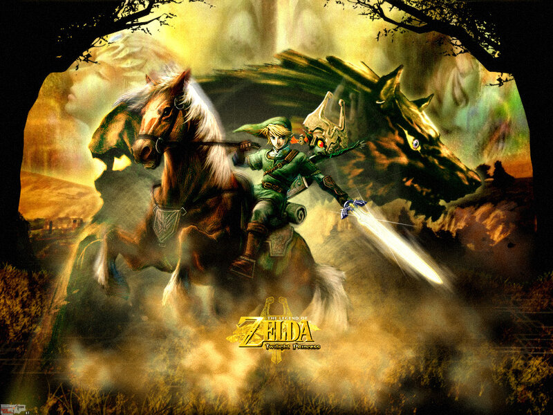 Link on horseback with sword