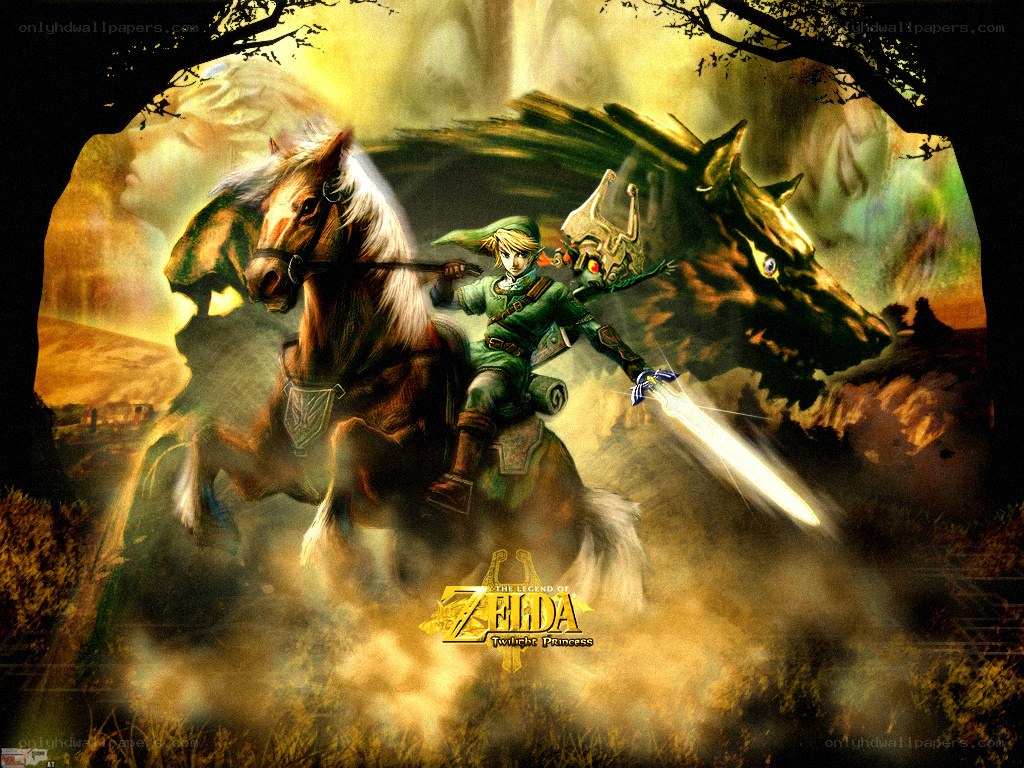 Link on horseback with sword