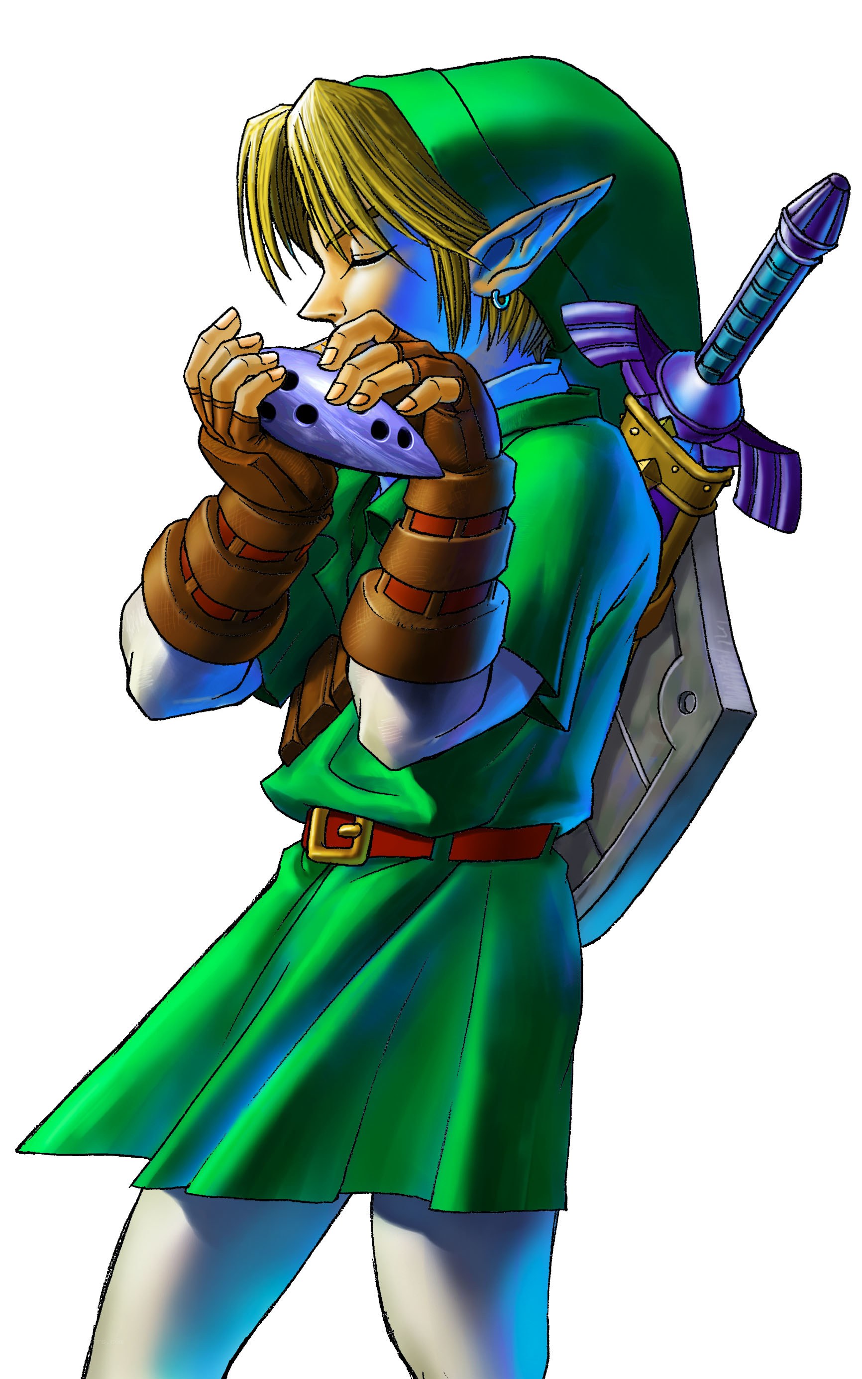 Link playing ocarina