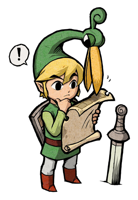 Link reading a map