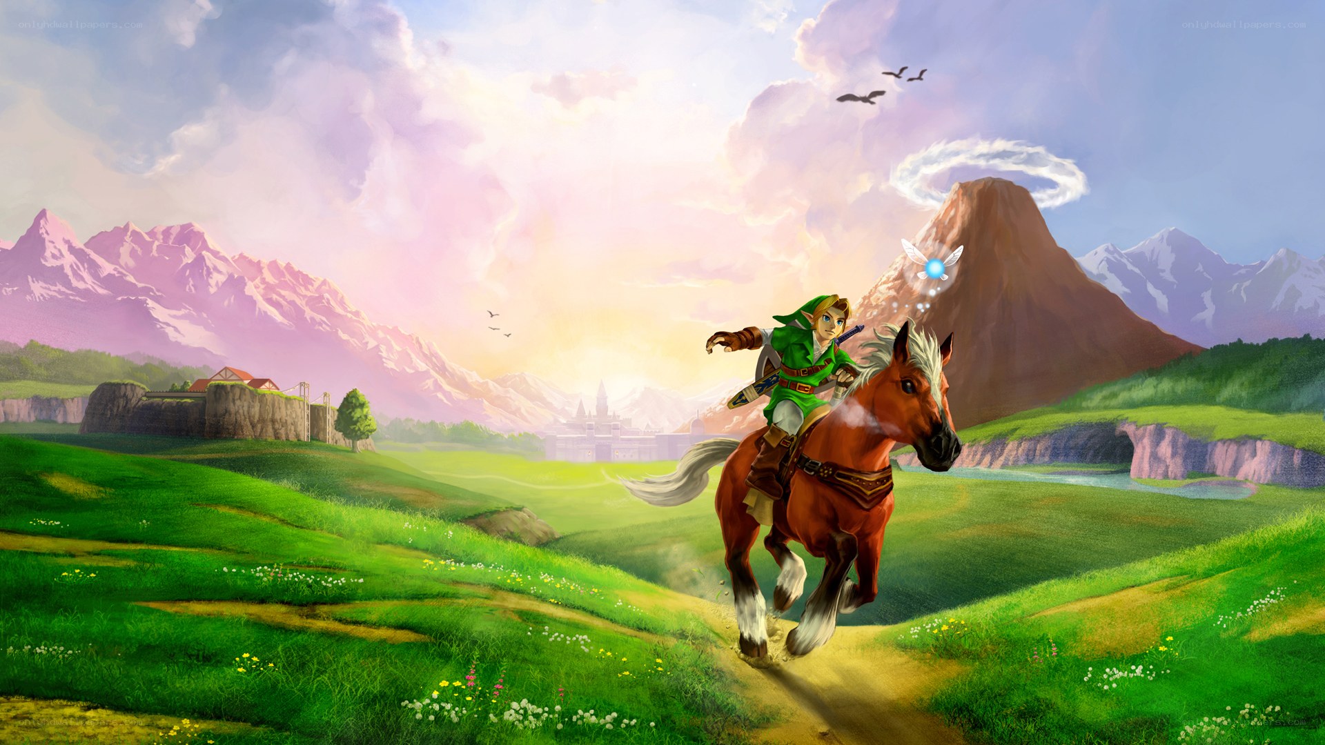 Link rides Epona through Hyrule