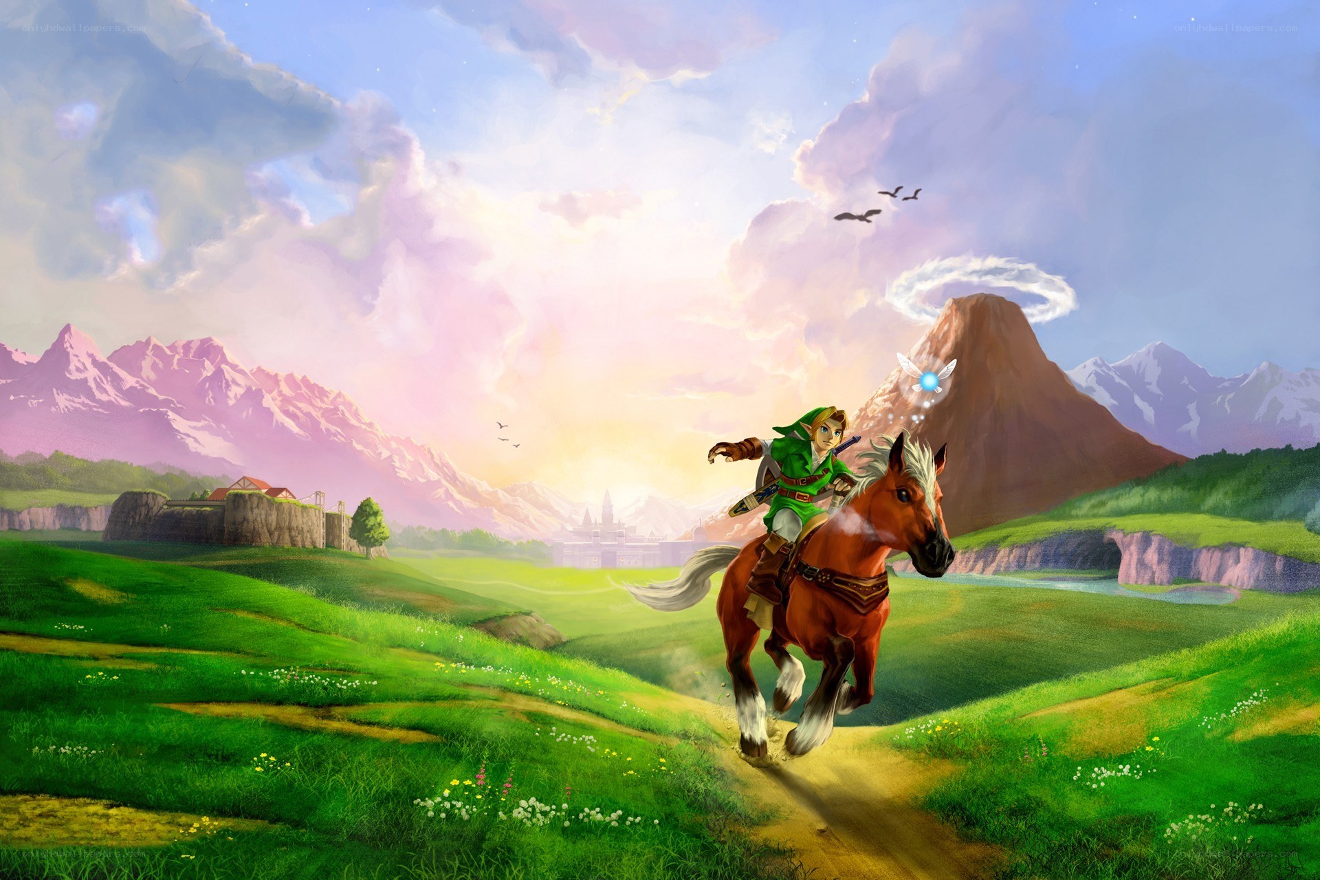 Link rides Epona through Hyrule
