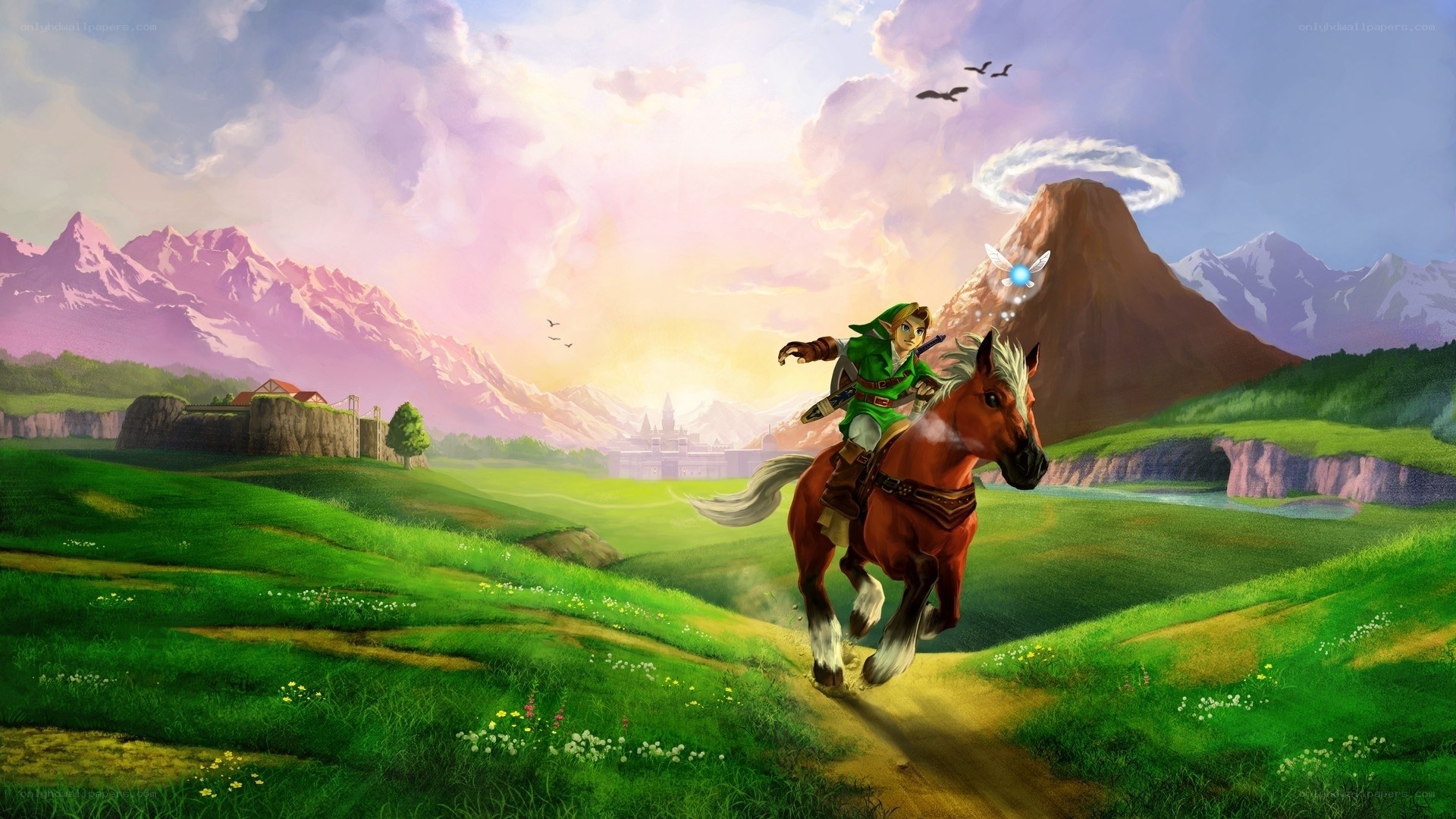 Link rides horse in Hyrule