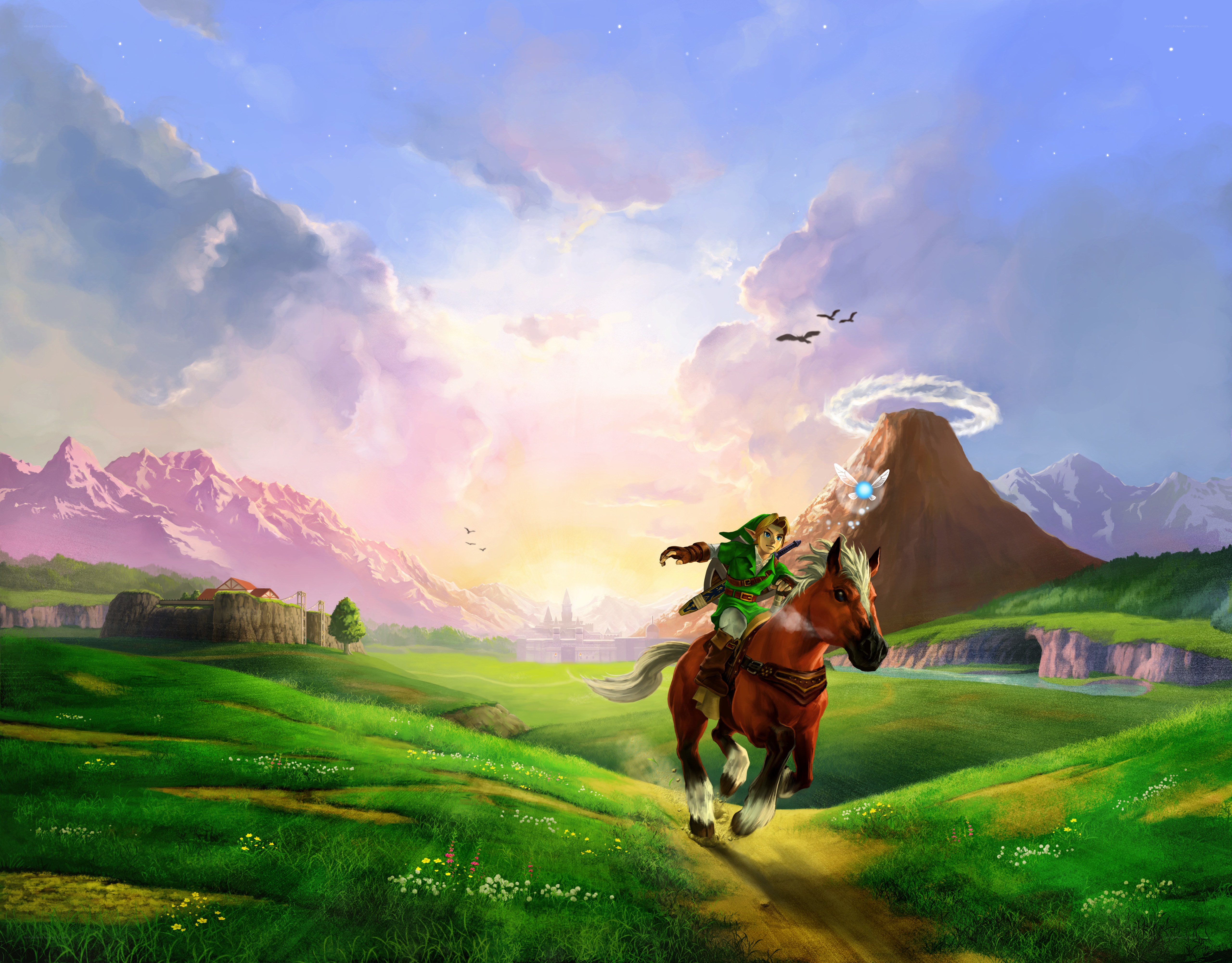 Link rides horse through Hyrule