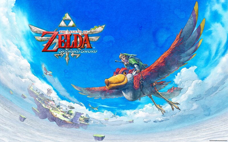 Link Riding a Bird — Blue, Adventurous, Morning