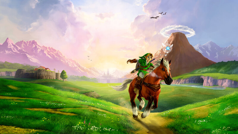 Link Riding a Horse — Green, Serene, Morning