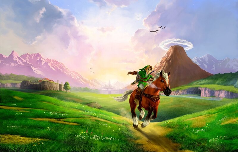 Link Riding a Horse — Green