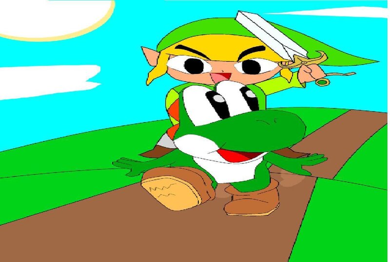 Link Riding Yoshi