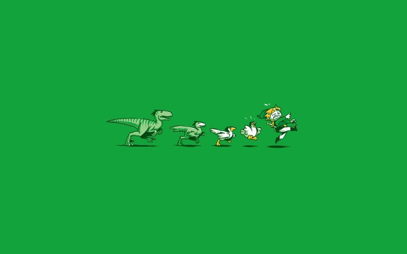Link Running from Dinosaurs