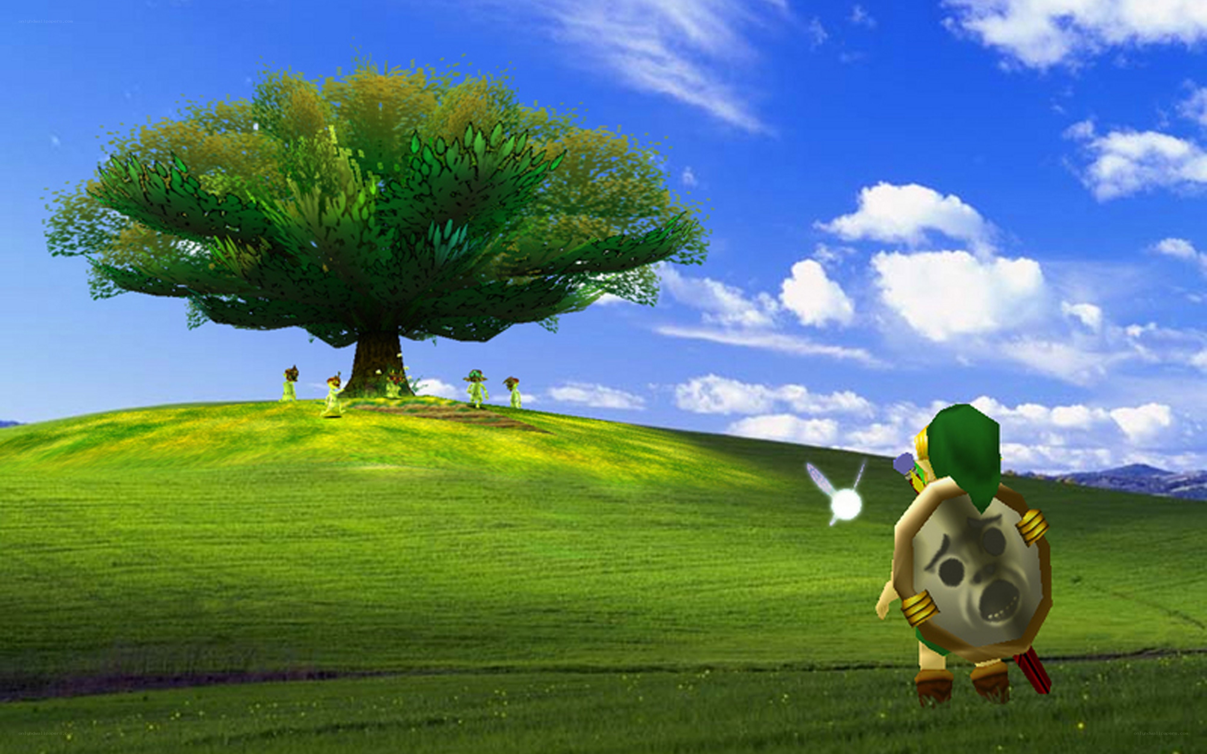 Link's adventure in a green field