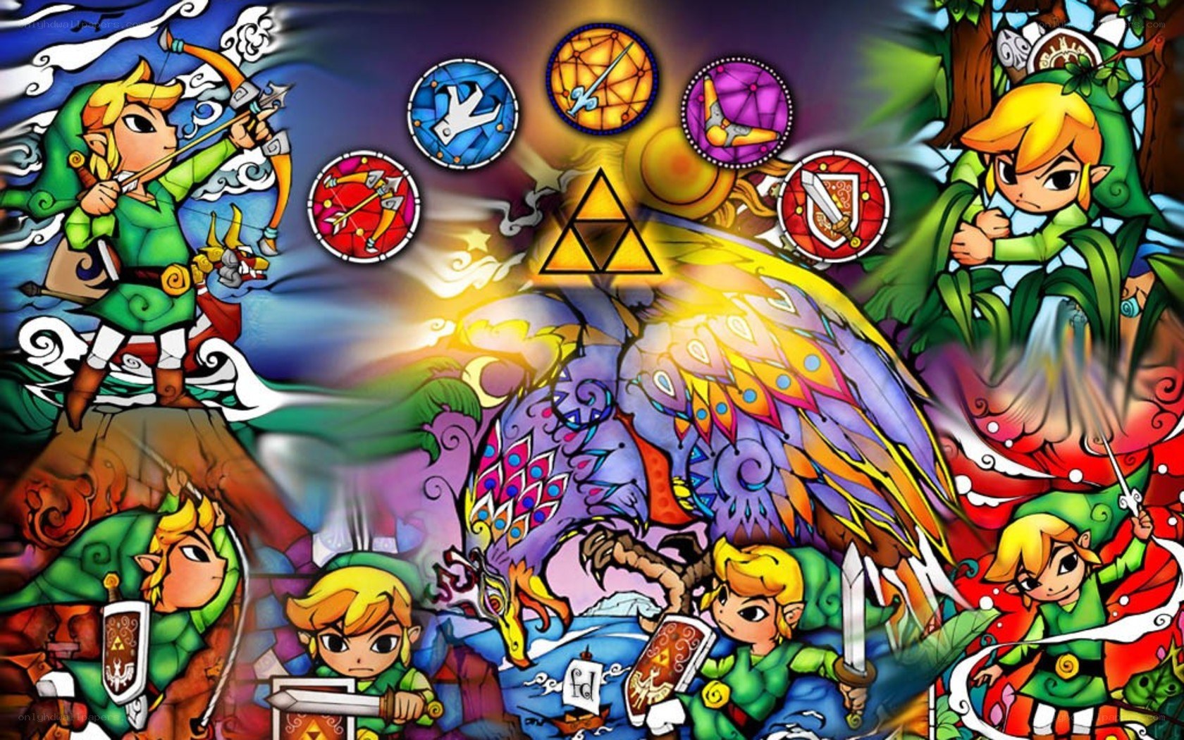 Link's adventures collage