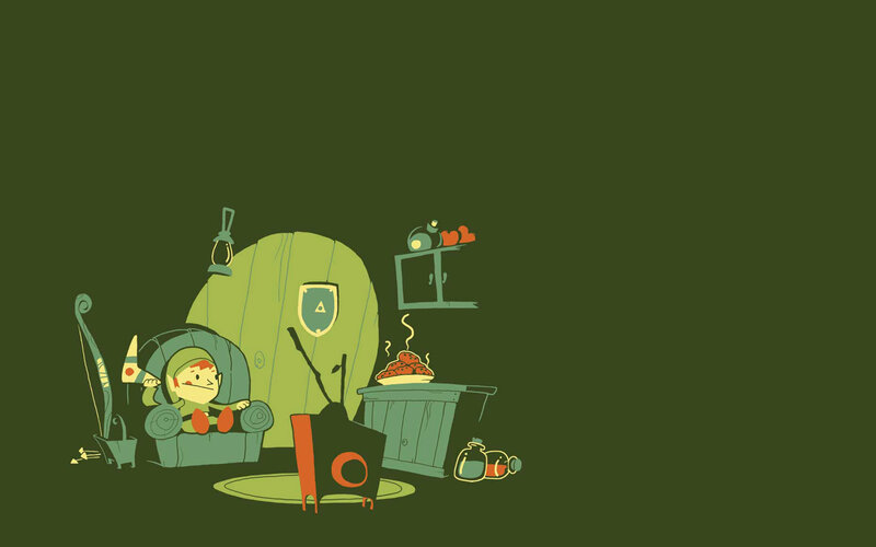 Link's cozy home scene