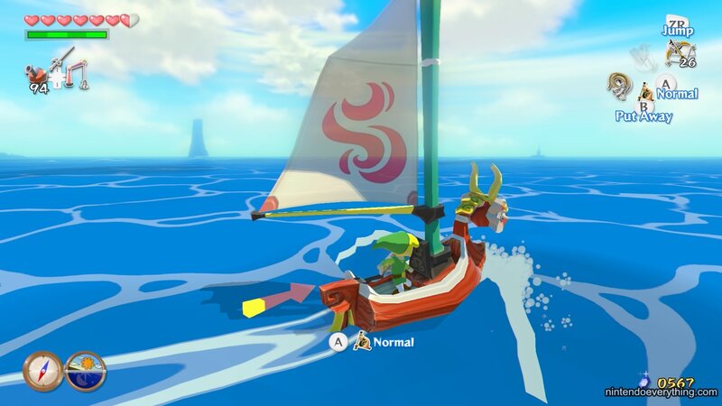 Link Sailing a Boat