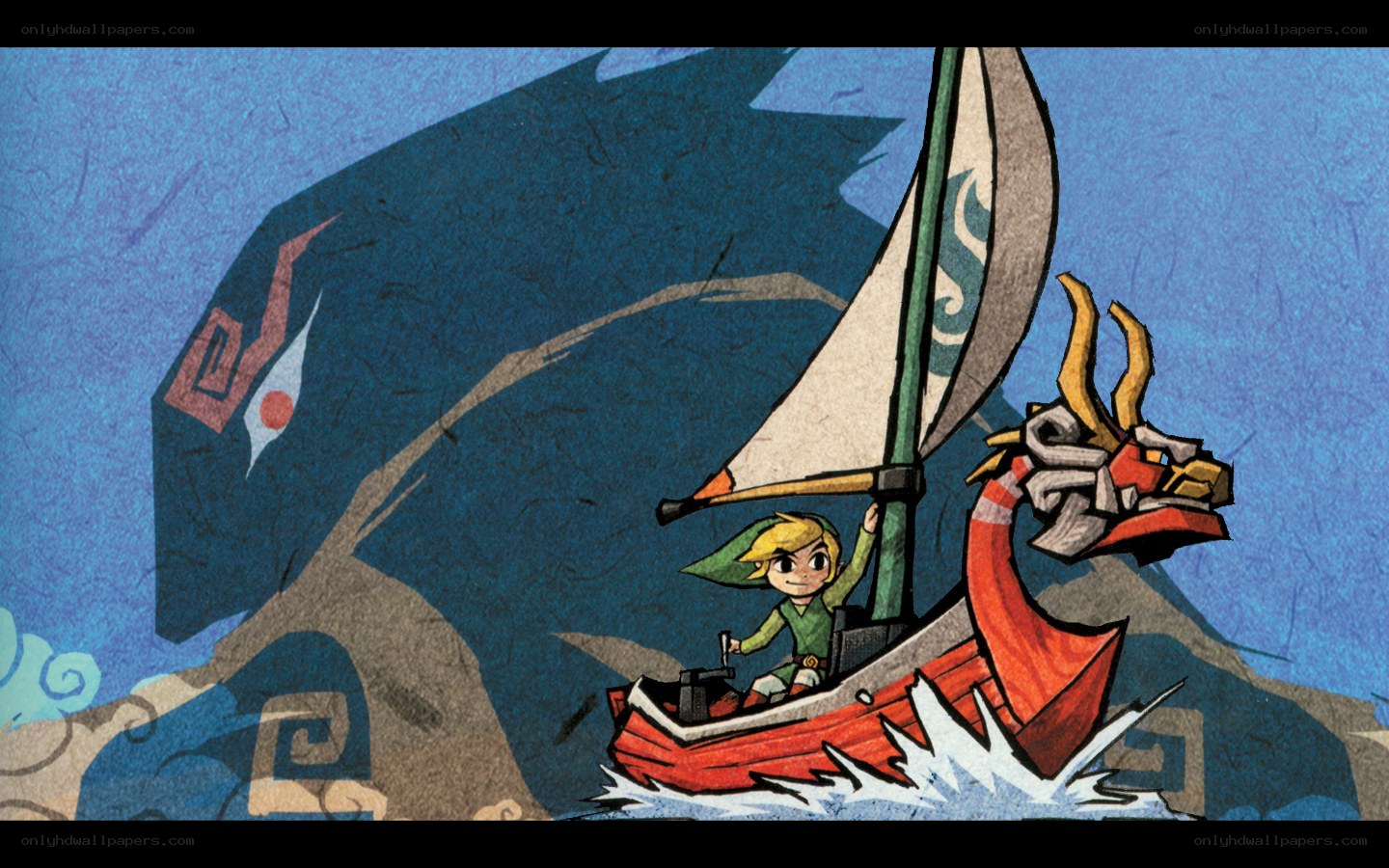 Link sails past a giant shadow