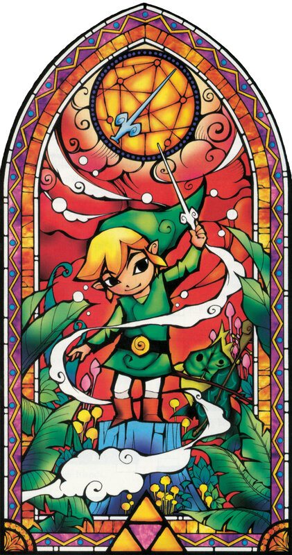 Link stained glass window art