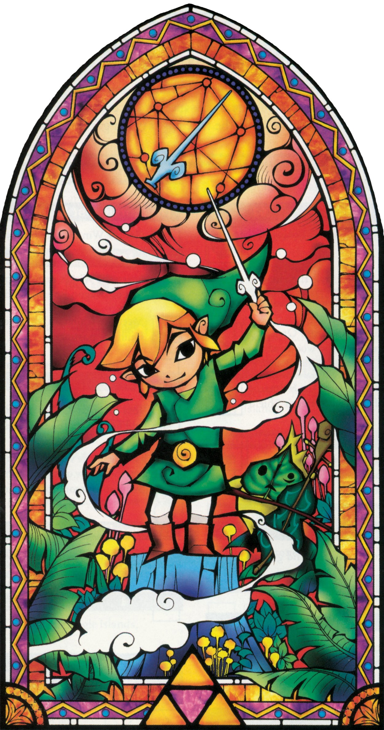 Link stained glass window art