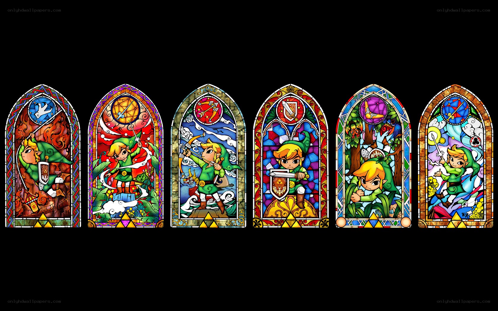 Link stained glass windows