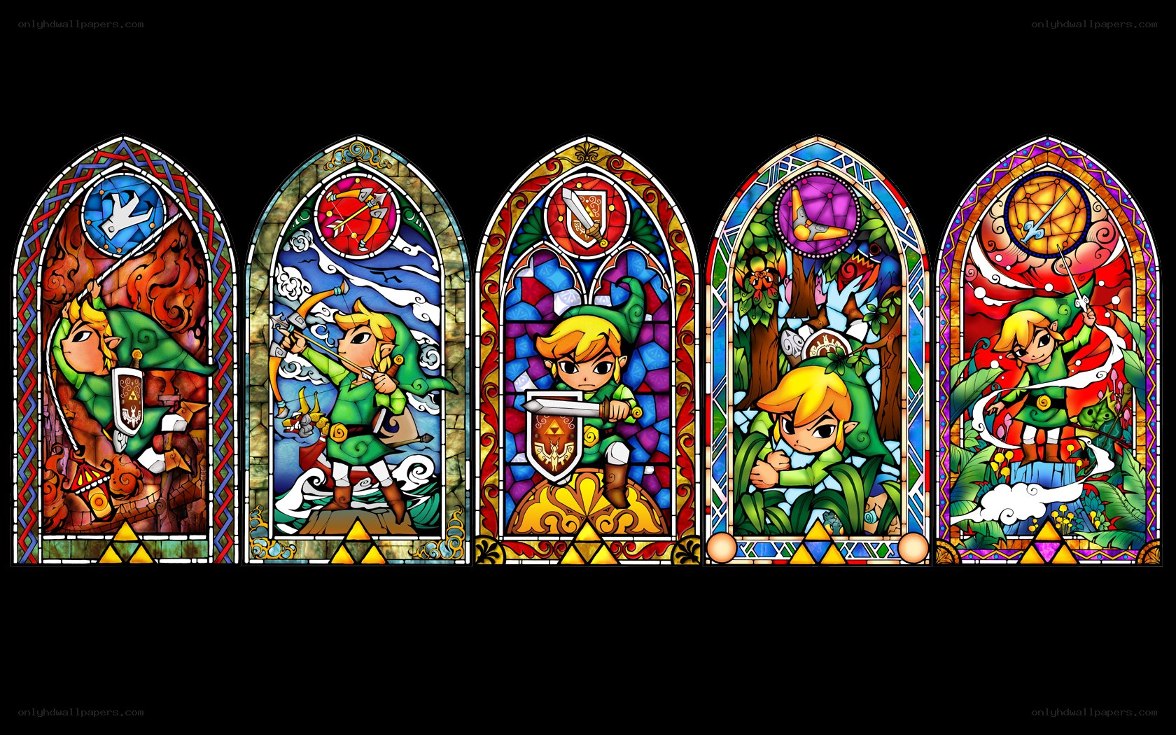Link stained glass windows