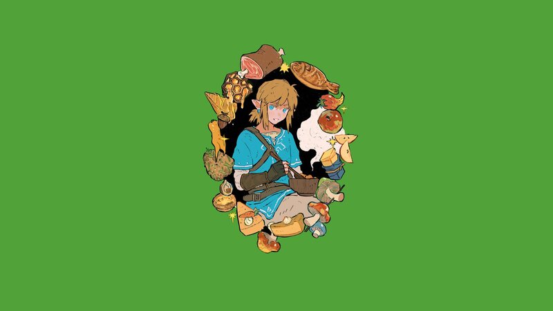 Link Surrounded by Food