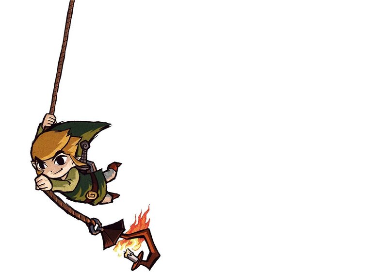 Link swinging on a rope