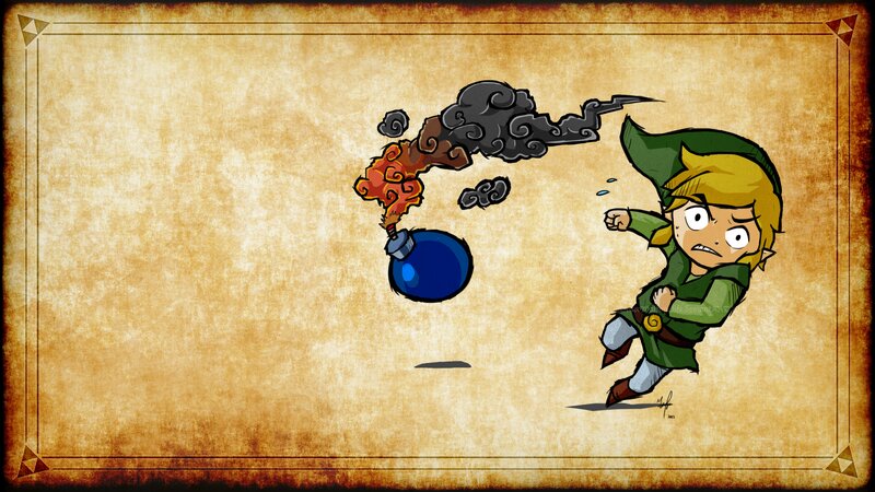 Link Throwing a Bomb