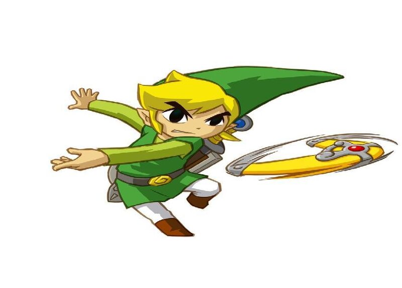Link Throwing a Boomerang — Green