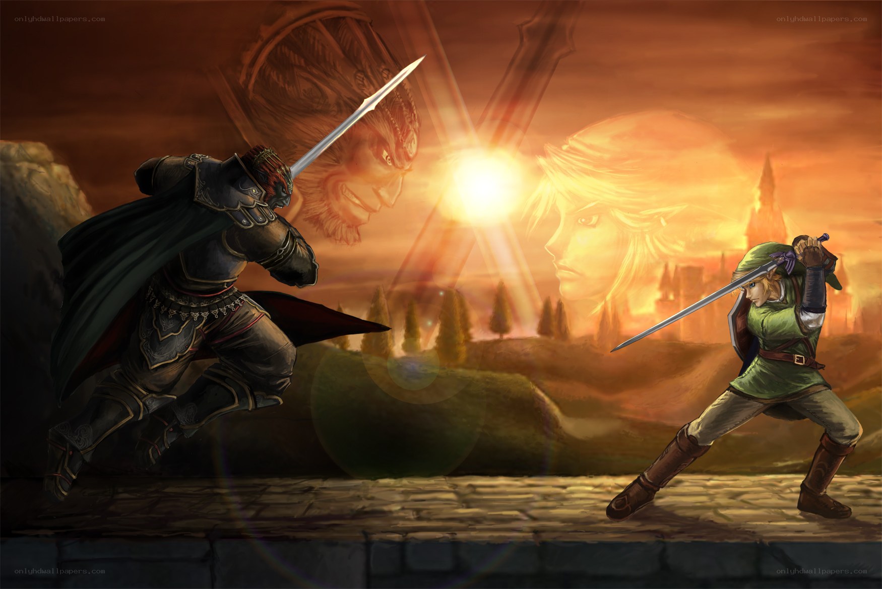 Link vs. Ganondorf battle