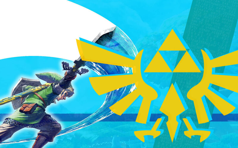Link Wielding a Sword — Blue, Dramatic