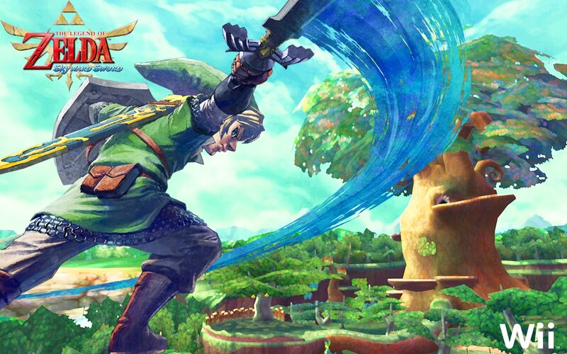 Link Wielding Sword — Green, Dramatic, Afternoon