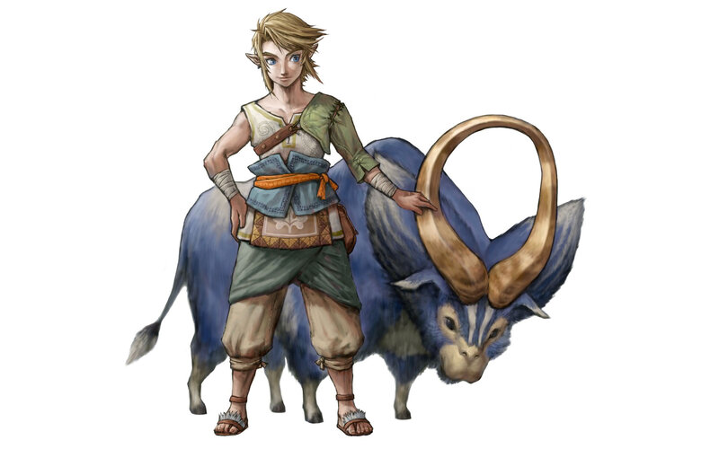 Link with a blue boar